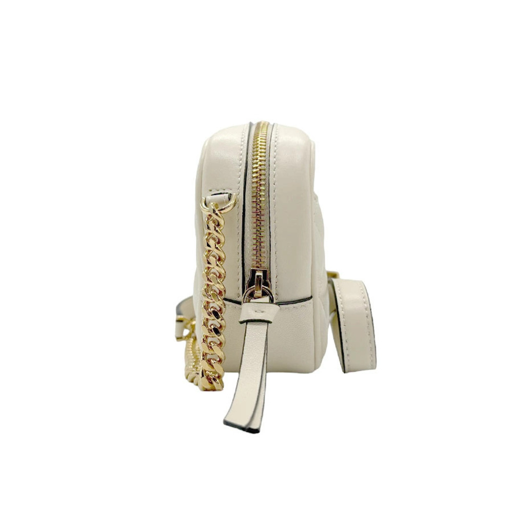 Versace Medusa Crossbody Shoulder Bag Leather Off White Gold